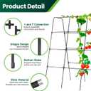 Cucumber Trellis for Climbing Plants, Outdoor Garden Arch 5.3x5.3ft Metal Plant Trellis Arch Support Vegetable Fruit Tomato Vine Peas Beans Frame for Raised Bed, Black