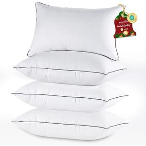 JOLLYVOGUE King Size Pillows Set of 4 for Sleeping, Soft and Supportive Bed Pillows with Down Alternative Filling for Side and Back Sleepers, Hotel Collection