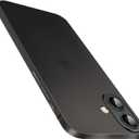 for iPhone 16 Slim Case,Paper-Thin Transparent Finish Skin Back Case [Non Yellowing] Ultra Protective Cover with Camera Protection 6.1 Inch (Translucen Black)