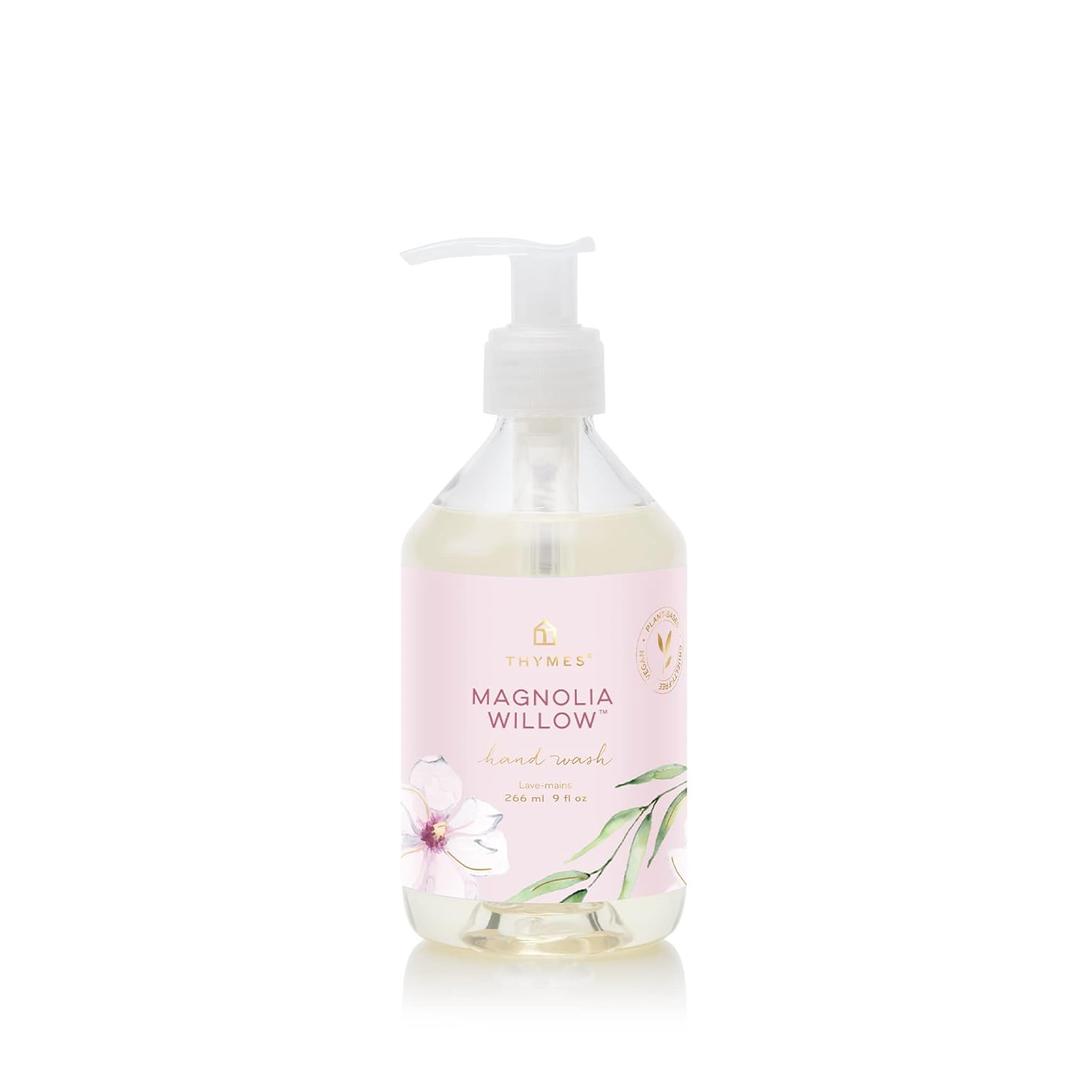 Thymes Hand Wash - Moisturizing Hand Soap Dispenser with Pump - Skin Care - Hydrating Liquid Soap Scented with Notes of Willow, Magnolia Blossoms, Jasmine, & White Mahogany (Magnolia Willow, 9 fl oz)