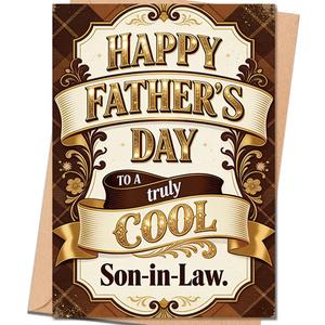 3 x Fathers Day Card Gifts for Son In Law, Father's Day Card for Son In Law