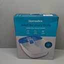 Homedics Bubble Bliss Deluxe Foot Spa with Heat Massaging Arch, 3 Acupressure Attachments, Splash Guard, Raised Nodes Creates Bubbles, Improves Circulation, Soothe Tired Muscles, Built-in Storage (Blue)