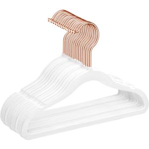 MIZGI Baby Velvet Hangers,Non-Slip Kids & Toddler Hangers,11.8 Inch Hangers for Baby Clothes,Pack of 50(White)