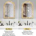 Decorative Rattan Wall Mirror, Boho Bathroom Modern Makeup Mirror, Rustic Wall Bohemia Mirrors for Bedroom, Living Room, Vanity Versatile Farmhouse, Nursery, Bathroom, 36"x24", Arched