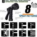 Stainless Steel Metal Garden Hose 25 FT,No Kink Garden Water Hose with 8 Pattern Spray Nozzle for Yard, Outdoor,Flexible,Never Kink & Tangle, Puncture Resistant,Black