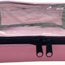 sold out Clear Cosmetic Bag with Waterproof Clear Top, Large Toiletry Organizer for Travel and Home, 12.4 x 5.12 inches Pink Makeup Bag