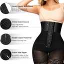 Strapless Fajas Colombianas for Women - Tummy Control Body Shaper Shorts with Butt Lifter & Zipper Crotch (Small, Black)