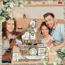 Yaomiao 21 Pcs Farmhouse Tiered Tray Decor Set Rustic Farmhouse Wood Decor Sign Vintage Rustic Family Gather Blessed Tiered Tray This is Our Happy Place Tabletop Sign for Home Kitchen Table Shelf