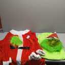 Green Monster Costume Christmas Adult, Halloween Outfit for Woman Men, Green Costume Santa Claus Cosplay 7PCS. Size XL