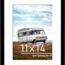 PEALSN 11x14 Picture Frame, Display Pictures 8 x 10 with Mat or 11 x 14 Without Mat for Wall Mounting Display, Photo Frames, Black
