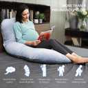 MOON PARK Pregnancy Pillows for Sleeping - 57 Inch U Shaped Full Body Maternity Pillow with Removable Cover - Support for Back, Legs, Belly, Hips - Pregnancy Pillow for Women - Grey