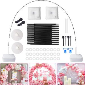 Balloon Arch Kit, 7.4ft Balloon Arch Stand Frame with Base: for Wedding Baby Shower Birthday Party Decorations (Black)