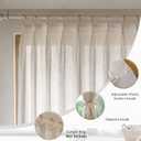 MAIHER 100 Inch Extra Wide Pinch Pleated Curtains, Light Filtering Natural Linen Semi Sheer Curtains 96 Inches Long for Living Room Soft Drapery Pinch Pleat Drapes with Hooks (1 Panel, 100 W x 96 L)