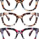 Oversized Reading Glasses for Women,6 Pack Blue Light Blocking Computer Readers Spring hinge3 pack Mix +1.50