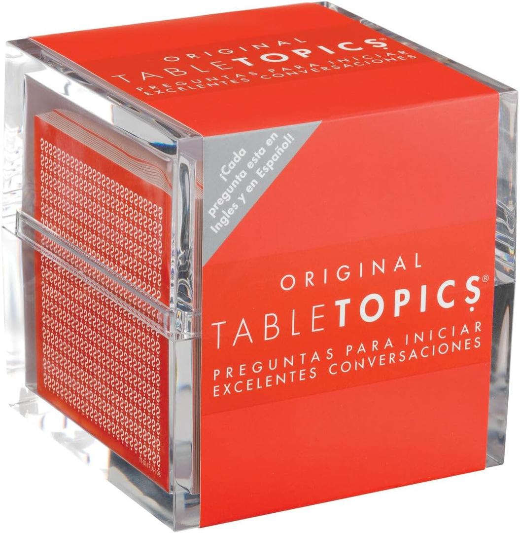 TableTopics Original En Espanol Question Card Game - 135 Spanish/English Conversation Starter Cards, Learn & Practice Spanish, Icebreakers for Adults, Bilingual