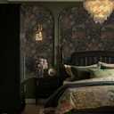 Dimoon Vintage Peel and Stick Wallpaper Dark Green Floral Wall Paper 16.1"x78.7" Retro Victorian Moody Wallpaper Renter Friendly Dark Floral Gothic Contact Paper for Bedroom Shelf Liner Vinyl Roll