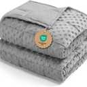 Kivik Weighted Blanket 15 lbs for Adults, Minky Dot Heavy Blankets, Microfiber Reversible Weighted Throw Blankets for All Seasons, Machine Washable, 48"x72" Twin Size, Grey