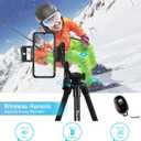 Endurax 60'' Camera Tripod Camera Stand for Canon Rebel Eos Nikon DSLR, Travel Tripods for Phone Tablet with Remote Black