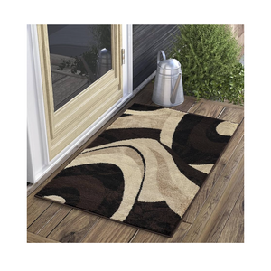 Yafa Home Fashion Modern Contemporary Swirls Design Area Rug, Luxurious, Elegant, and Fashionable Area Rug (Brown/Beige, 4 ft X 5 ft)
