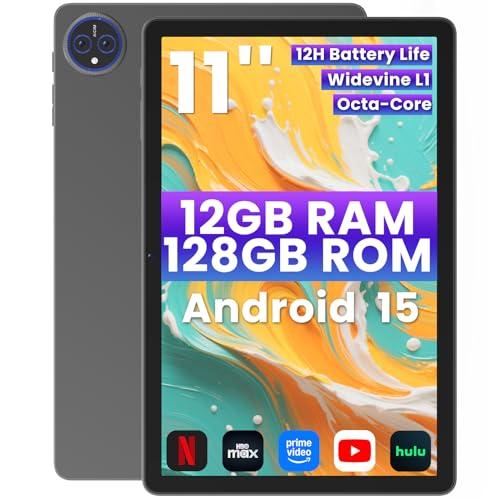 Tablet 11 inch 12GB+128GB+2TB Expandable, 2 Years Protection, Octa-Core, Touch Screen Electronics Tablet for Gaming, Learning,8000mAh Large Battery,Wi-Fi & BT 5.0,Gray