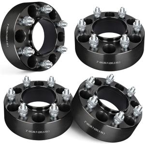 EVIL ENERGY 6x5.5 Wheel Spacers 2 inch Compatible for Ford Ranger 2011-2023, Bronco 2021-2023, 6x139.7 mm Hubcentric with Lip 6 Lugs 93.1 mm Hub Bore M12x1.5 Studs Wheel Adapters Black