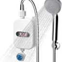 Electric Shower Head Tankless Water Heater Thermostatic Shower Head Set Temperature Adjustable Home Bathroom Waterproof Instant Water Heating Machine