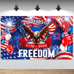 Tiamon 3.6 x 6 Ft 250 Years Birthday Backdrop Banner,Eagle