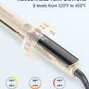 Annlary Hair Straightener 1 Inch Flat Iron and Curler 2 in 1 Titanium Ceramic Ionic Dual Voltage Straightener with Heat-Resistant Silicone, for Less Frizz, Shinier & Smoother