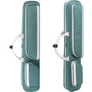 Pool Cue Case, Pool Stick Bag with Multi-Pocket, Holds 3 Butts 4 Shafts, Billiard Carrying Case with Padded Shoulder Strap & Handle, Shockproof Storage for Cues & Accessories