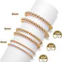 WILLBOND 1200 Pcs Round Spacer Beads for Jewelry Making 4/6/8 mm Smooth Ball Beaded Seamless Loose Ball Embellishments with Holes for Stackable Bracelet Craft(Gold)