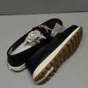 Women's Leather Chain Loafers, Comfort Platform Moccasins, Slip-on Driving Shoes, Multiple Colors (8.5, Black Out)