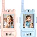 Video Walkie Talkies for Kids, 2 Pack Long Range Walkie Talkies with Camera & Voice Changer for Boys Girls Ages 3-12, Ideal for Family Games, Outside, Camping, Hiking,Christmas Birthday Gifts (Pink & Blue)