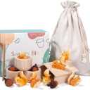 Sorting Stacking Wooden Toys for Toddlers, Squirrel Montessori Toys Toddler Sensory Bin Tool Toy, Wood Squirrel Toy House Fine Motor Skill Early Learning Educational Gift for Kids