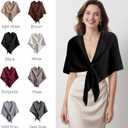 Pashmina Wraps for Women Poncho Shawls for Evening Dresses Top Casual Knitted Triangle Cashmere Scarf for Fall Winter (Brown)