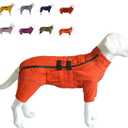 Warm Double Layers Dog Vest - 4 Legs Covered Windproof Waterproof Reflective Coat for Small Medium Large Dogs - Outdoor Skating Costume - Orange XXL (2XL (back 19"))