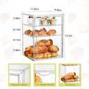 3 x SANKEU Pastry Display Case,Bread Box for Kitchen Countertop,4 Layers Adjustable Clear Bread Storage with Magnetic Door Bakery Pastry Display15.5x11.4x9.8inch1 Pack