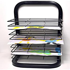 Art Drying Rack | Mobile Metal Art Storage Rack with Removable Shelves | Art Organizer for Kids, Art Studio and Craft Room (10 Shelves)
