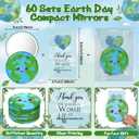 60 Sets Earth Appreciation Gifts Globe Compact Mirrors Earth Day Giveaways World Environment Day Party Favors with Thank You Cards Gifts for Teacher Nurse Volunteer Adult Employee Office Coworker
