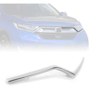 HECASA Headlight Molding Compatible with 2017-2019 Honda CR-V CRV Front Bumper Head Light Grille Trim Chrome Replace for 71173-TLA-A00/ HO1212121 Left Driver Side