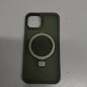 Magnetic for iPhone 14 Case with Ring Stand, [10 FT Drop Protection] [Velvety Touch] Slim Translucent Matte Back Shockproof Phone Case for iPhone 14 6.1'', Midnight Green