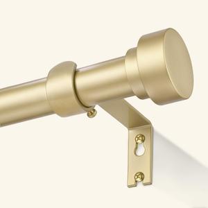 Gold Curtain Rods for Windows 120 to 240 Inch | 1 Inch Extra Long Adjustable Heavy Duty Window Curtain Rod, Decorative Window Treatment Rods, W1 (Gold, 32"-240")