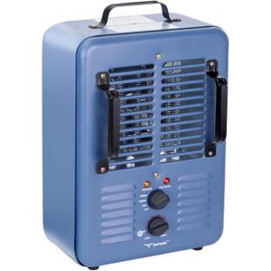 Milkhouse Space Heater, 1300W/1500W Heater with Thermostat, 3 Heat Settings, Safe and Quiet Heater, Anti-Freezing Setting for Garage Workshop Warehouse, Blue