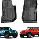 Custom Fit Floor Liners for 2007-2018 Jeep Wrangler 4-Door, Wrangler JK 2-Door Front Floor Mats All Weather TPE Rubber Accessories (Set of 2 Mat)