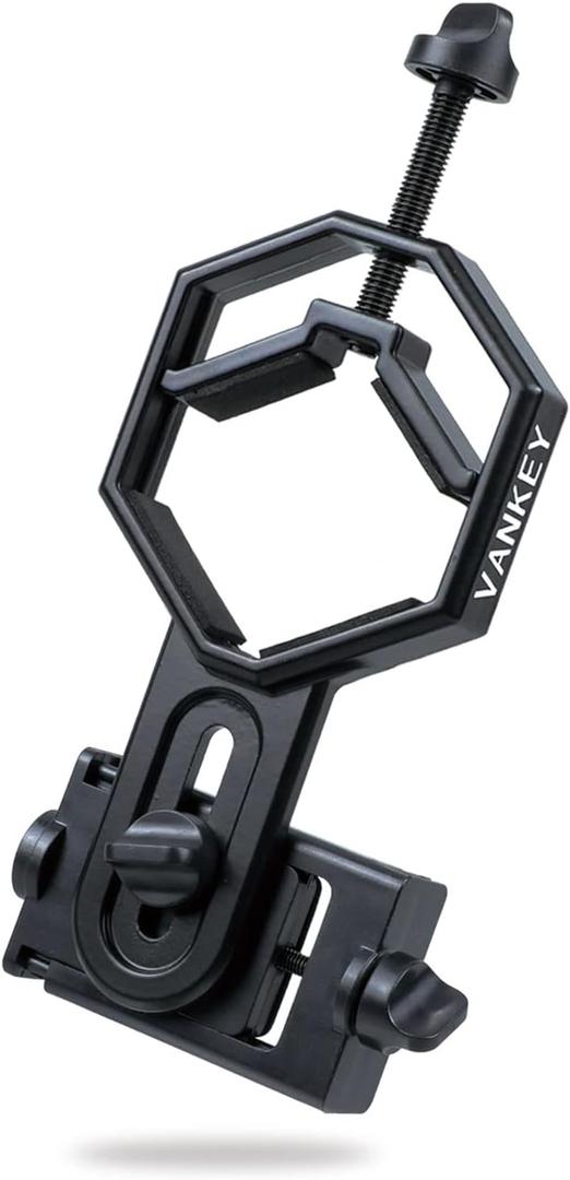 VANKEY Large Telescope Phone Mount, Metal Phone Adapter for Spotting Scope, Monocular, Binocular - Fits iPhone, Samsung and More Smartphone (Bluesky V1-L)