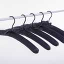 17 Inch 10 Pack Extra Large Anti Slip Satin Padded Hanger No Bumps for Coats, Sweaters,Bridal Wedding Dress Pack of 10 (Black, 10)