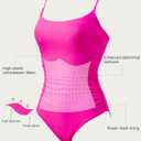 SUUKSESS Women One Piece Tummy Control Swimsuit Crisscross Backless Bathing Suit (Pink, S)