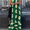 PRETTYGARDEN Women's 2026 Summer One Shoulder Maxi Dress Printed Flowy Boho Long Sundresses Spring Beach Vacation Clothes (Green, XL)