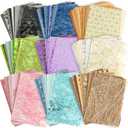 108 Sheets Unique Textured Scrapbook Paper and Mesh Fabric Set - 9 Neutral Color No Repeat Special Assorted Mixed for Scrapbooking Junk Journaling Supplies Media Collage Card Decoupage 3.9x5.5 Inch