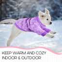 2 Pack Dog Sweaters for Small Dogs Girl Boy Winter Fleece Clothes Warm Soft Dog Sweatshirt Outfit for Dogs Cats Pet Apparel (Pink+Purple, M (Back: 13.7",Chest: 17.7", 10- 14 lbs))
