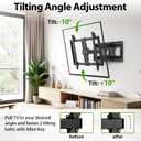 USX Mount Ultra Slim TV Wall Mount for 37-90 inch TVs, Low Profile Full Motion TV Mount with Swivel Articulating Dual Arms, Wall Bracket for Max VESA 600x400mm Holds 120lbs, Fits 16"/18"/24" Studs